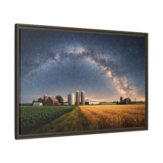 Main Mockup. Nature Farm Landscape Milky Way Farm shown as stretched canvas wall art