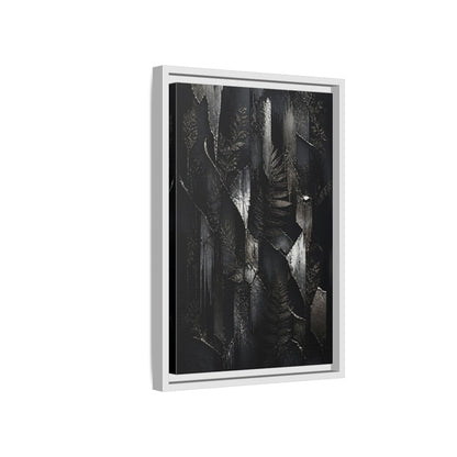 Side Mockup 4. Nature Ferns Black And Grey Ferns shown as stretched canvas wall art