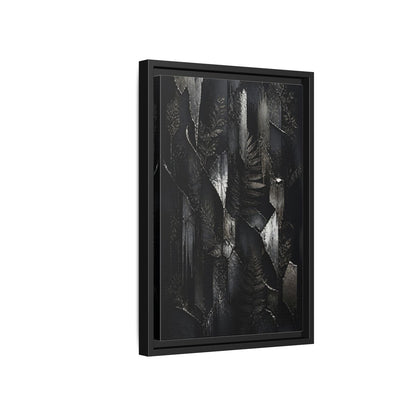 Side Mockup 6. Nature Ferns Black And Grey Ferns shown as stretched canvas wall art