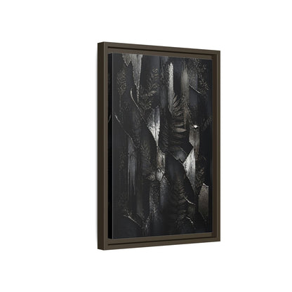 Side Mockup 5. Nature Ferns Black And Grey Ferns shown as stretched canvas wall art