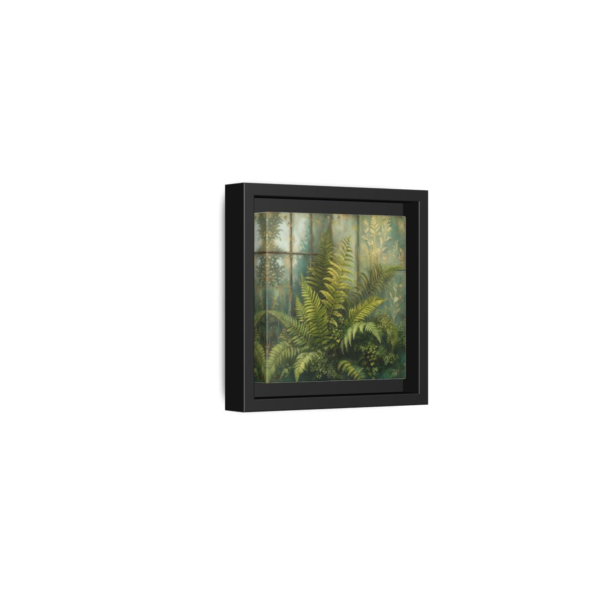 Side Mockup 24. Nature Ferns Green Ferns shown as stretched canvas wall art