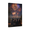 Side Mockup 4. Nature Fireworks Colorful Night Fireworks shown as stretched canvas wall art
