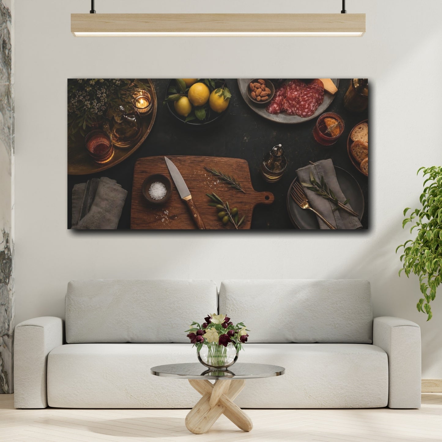 Mockup 2. Nature Food Spread Brown And Black shown as canvas print