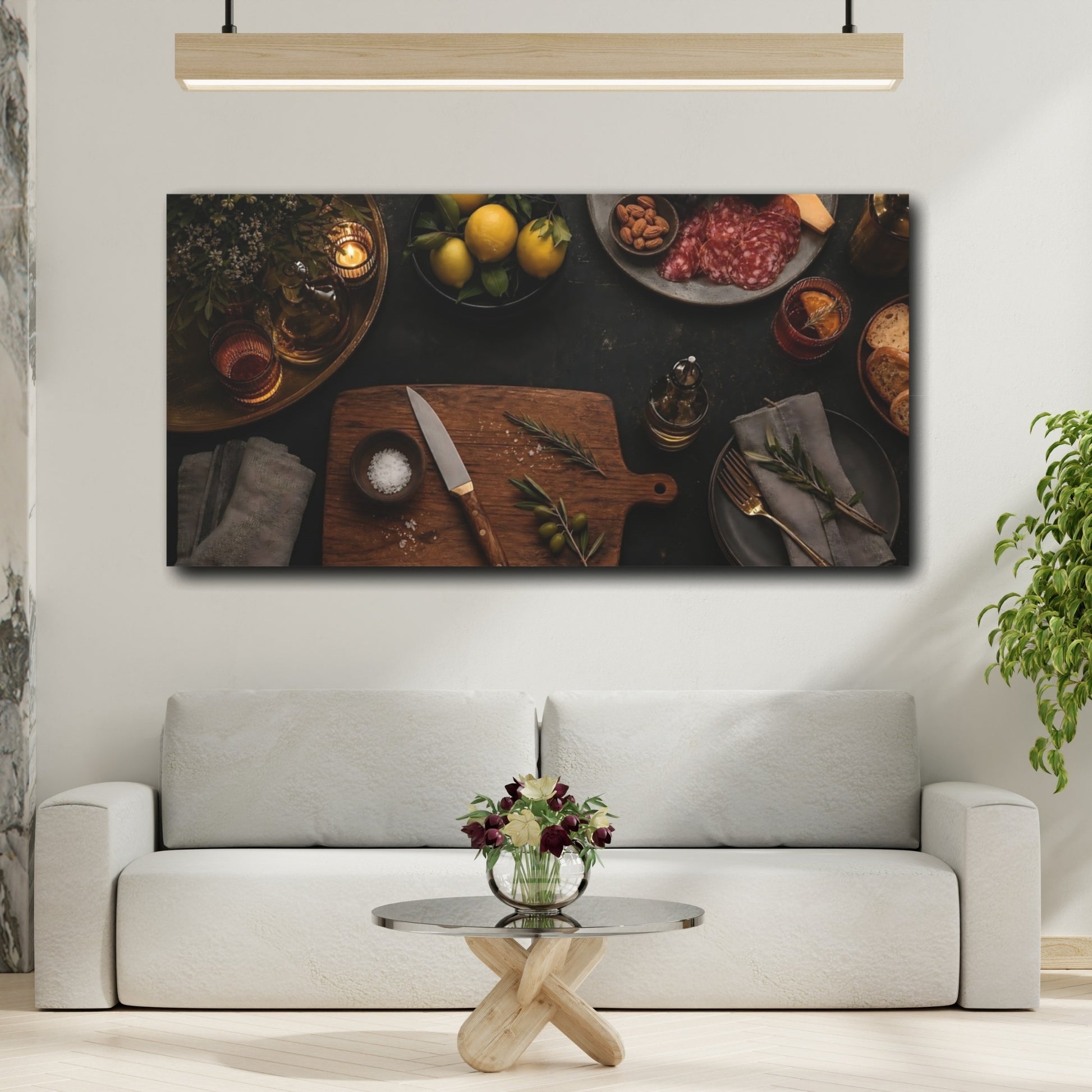 Mockup 2. Nature Food Spread Brown And Black shown as canvas print