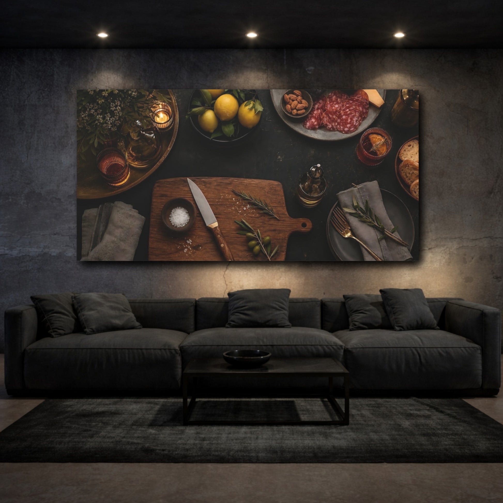 Mockup 3. Nature Food Spread Brown And Black shown as canvas print