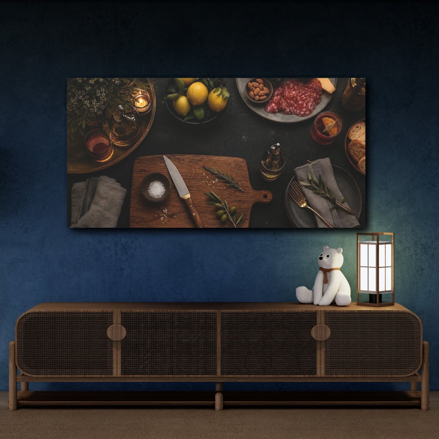 Mockup 4. Nature Food Spread Brown And Black shown as canvas print