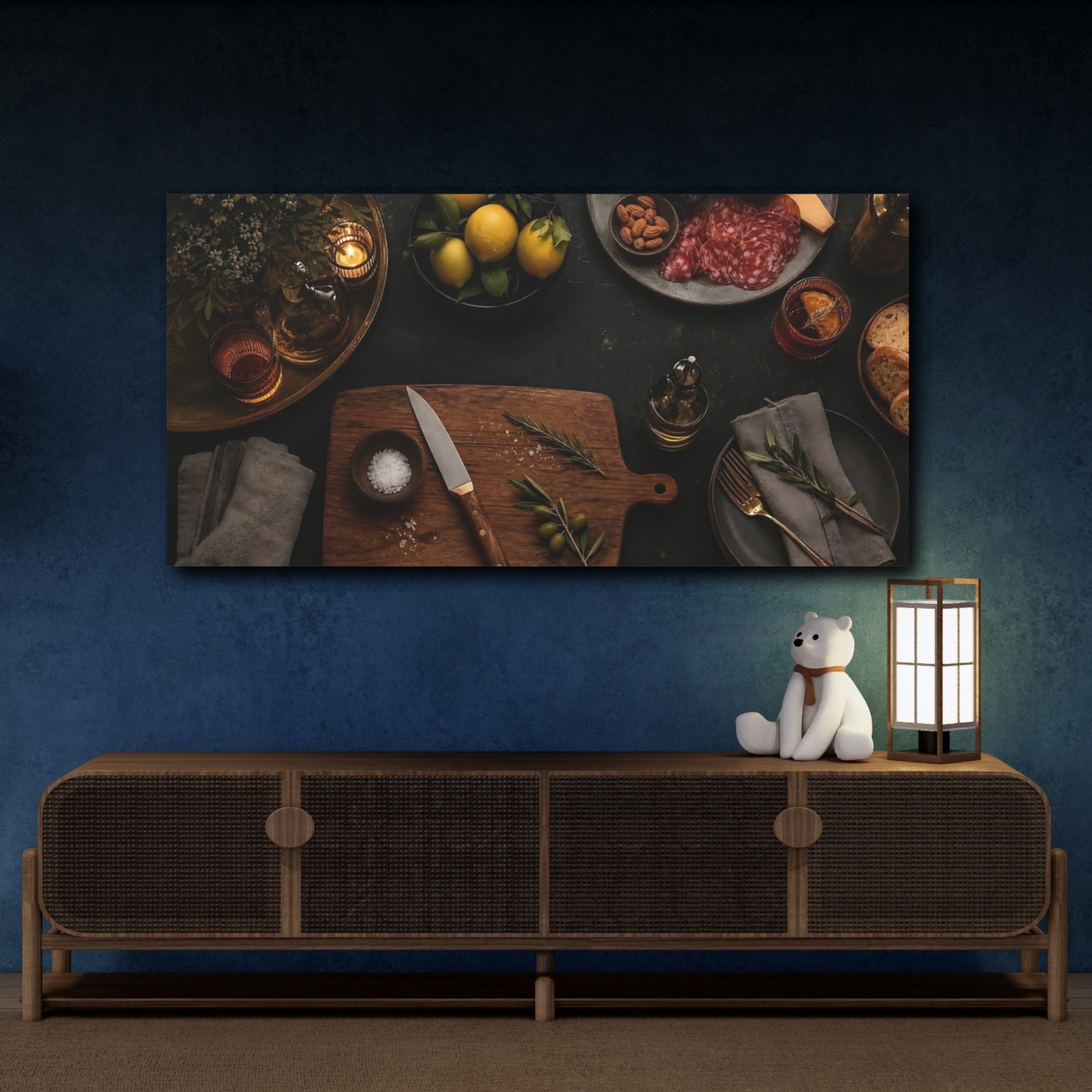 Mockup 4. Nature Food Spread Brown And Black shown as canvas print