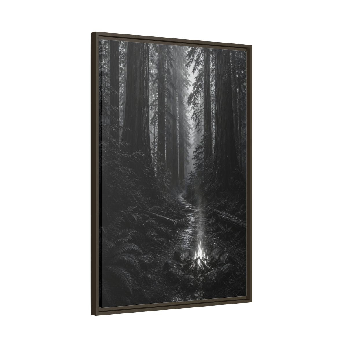 Main Mockup. Nature Forest Monochrome Forest shown as stretched canvas wall art