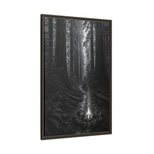 Main Mockup. Nature Forest Monochrome Forest shown as stretched canvas wall art