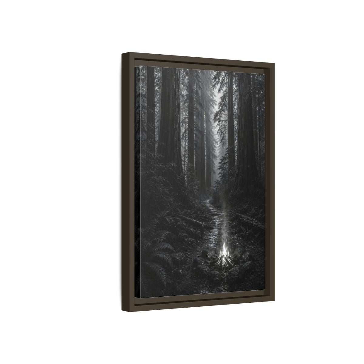 Side Mockup 5. Nature Forest Monochrome Forest shown as stretched canvas wall art