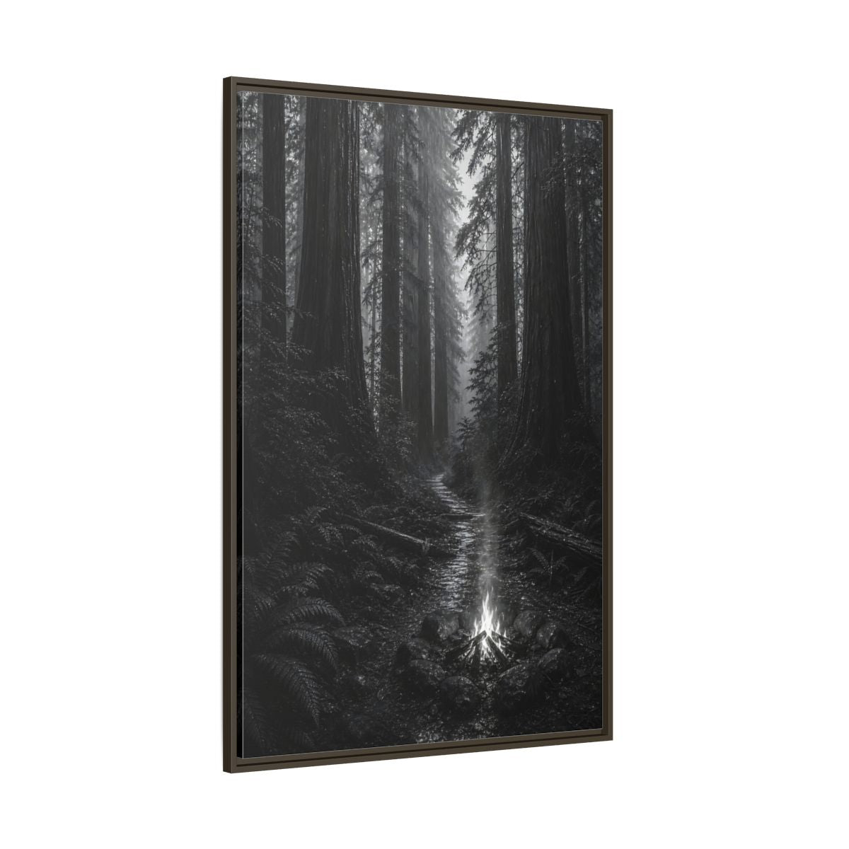 Side Mockup 8. Nature Forest Monochrome Forest shown as stretched canvas wall art