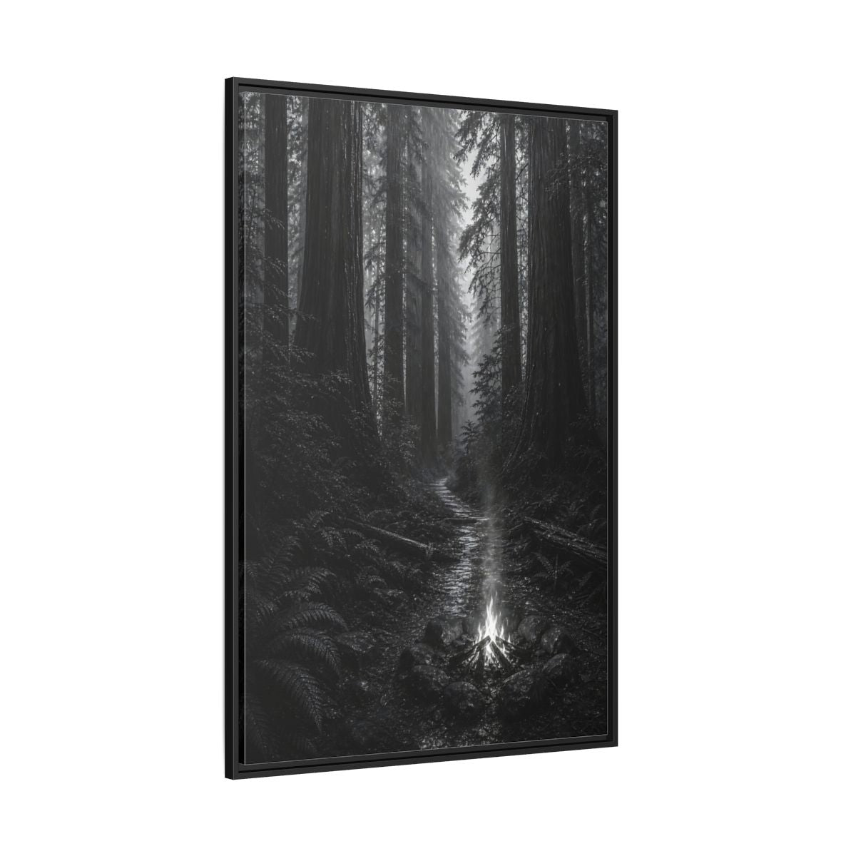 Side Mockup 12. Nature Forest Monochrome Forest shown as stretched canvas wall art