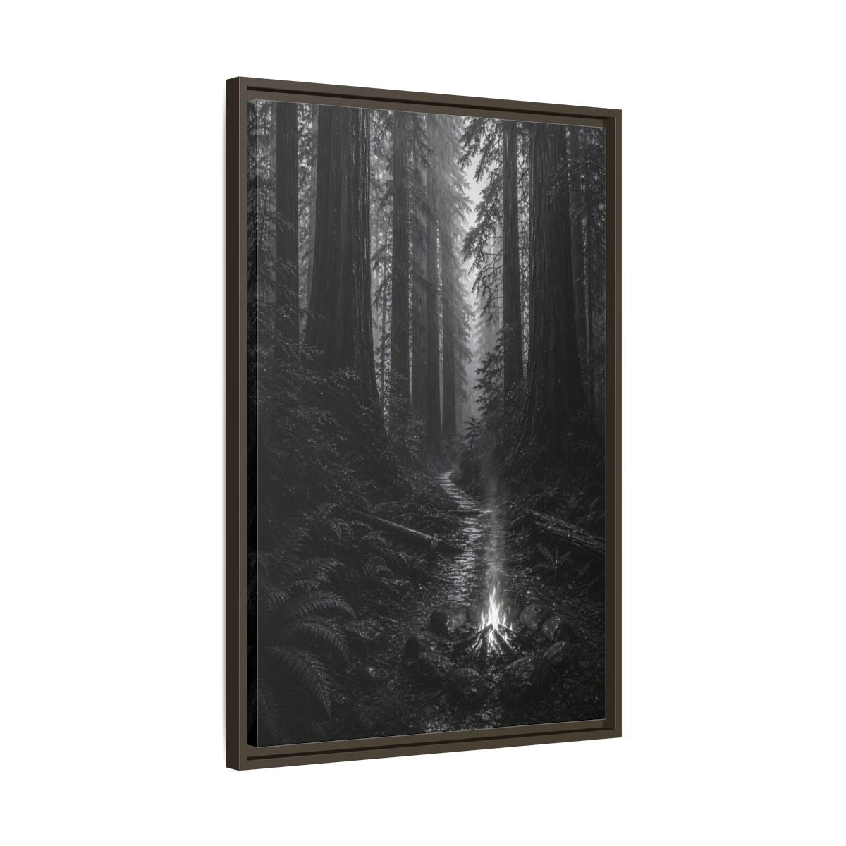 Side Mockup 11. Nature Forest Monochrome Forest shown as stretched canvas wall art