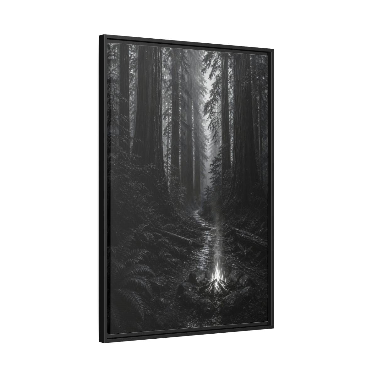 Side Mockup 13. Nature Forest Monochrome Forest shown as stretched canvas wall art