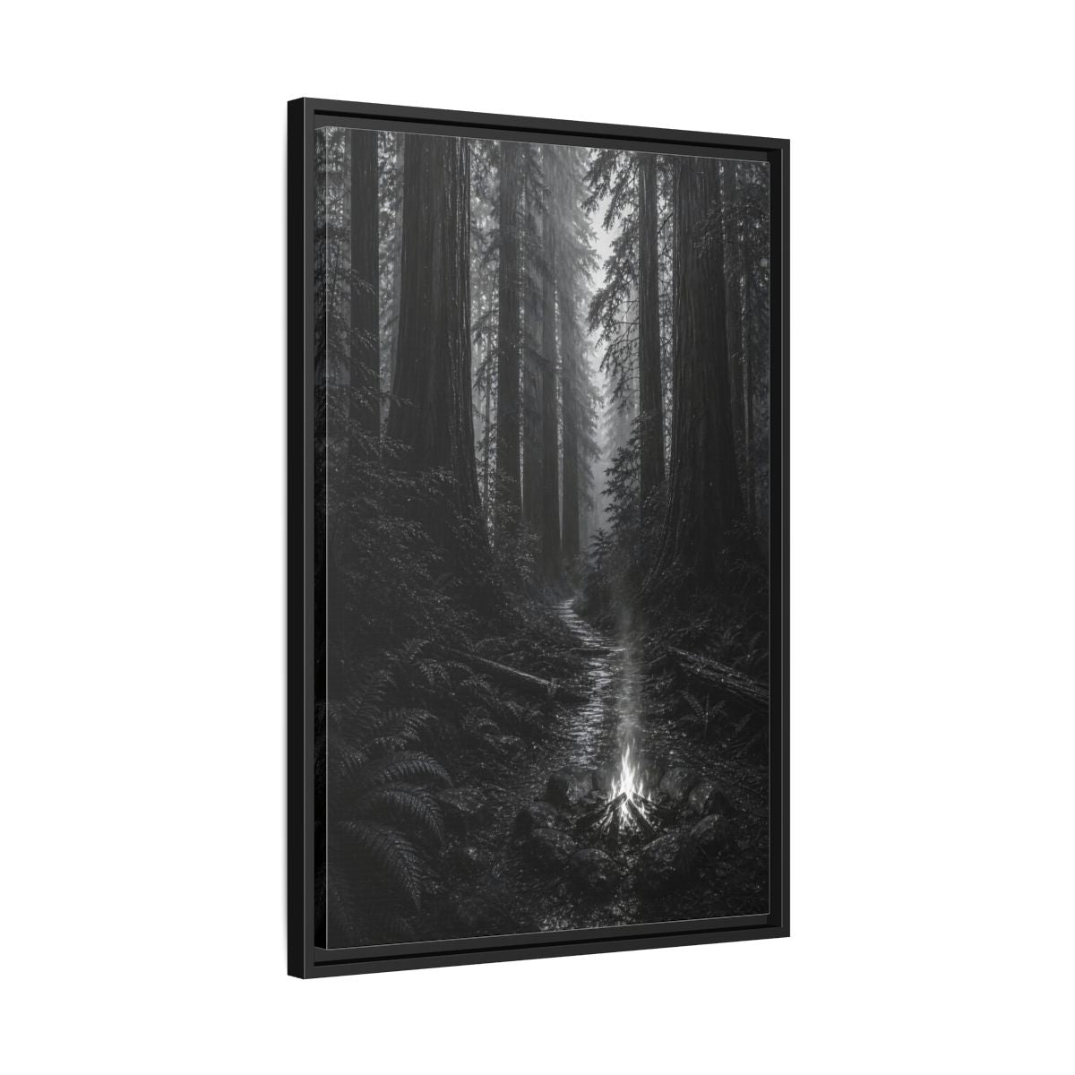 Side Mockup 14. Nature Forest Monochrome Forest shown as stretched canvas wall art