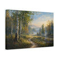 Side Mockup 4. Nature Forest Path Misty Forest Landscape shown as stretched canvas wall art