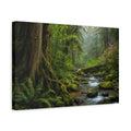 Side Mockup 4. Nature Forest River Green Forest shown as stretched canvas wall art