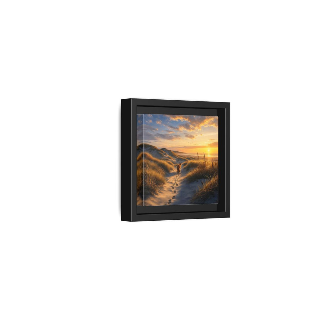 Side Mockup 24. Nature Fox Orange Blue Sunset shown as stretched canvas wall art