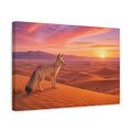 Side Mockup 4. Nature Fox Orange Pink Sunset shown as stretched canvas wall art