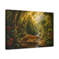 Side Mockup 4. Nature Fox Sunlit Forest Fox shown as stretched canvas wall art