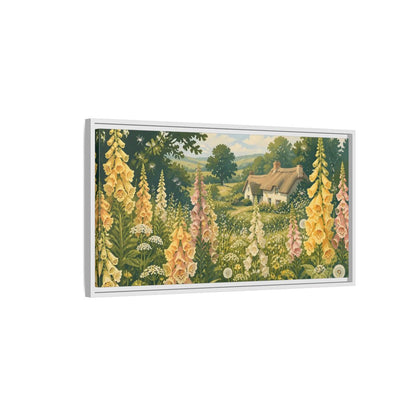 Side Mockup 1. Nature Foxgloves In A Meadow shown as framed canvas print