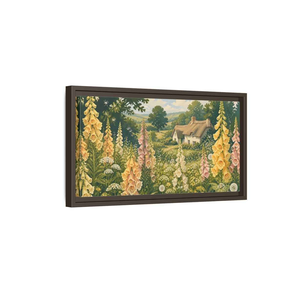 Side Mockup 7. Nature Foxgloves In A Meadow shown as framed canvas print