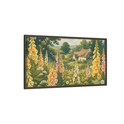 Side Mockup 4. Nature Foxgloves In A Meadow shown as framed canvas print