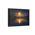 Side Mockup 6. Nature Full Moon Golden Moon Lake shown as stretched canvas wall art
