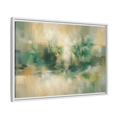 Side Mockup 10. Nature Garden Gate Green Gold shown as stretched canvas wall art
