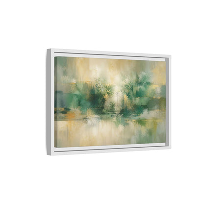 Side Mockup 4. Nature Garden Gate Green Gold shown as stretched canvas wall art