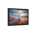 Side Mockup 6. Nature Geyser Geyser Sunset shown as stretched canvas wall art