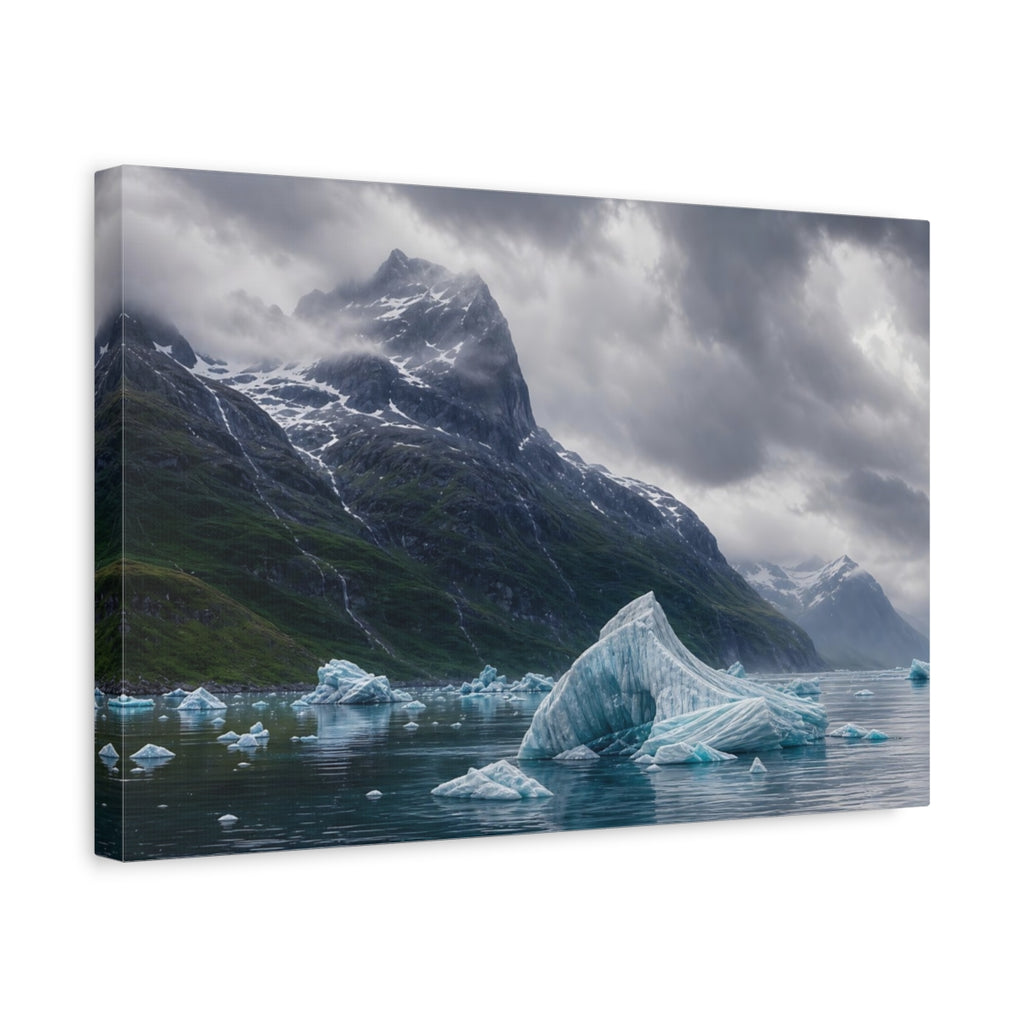 Side Mockup 4. Nature Glacial Landscape Glacial Landscape shown as stretched canvas wall art