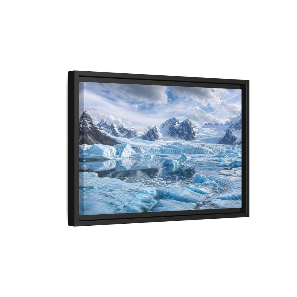 Side Mockup 6. Nature Glacier Blue Glacier shown as stretched canvas wall art