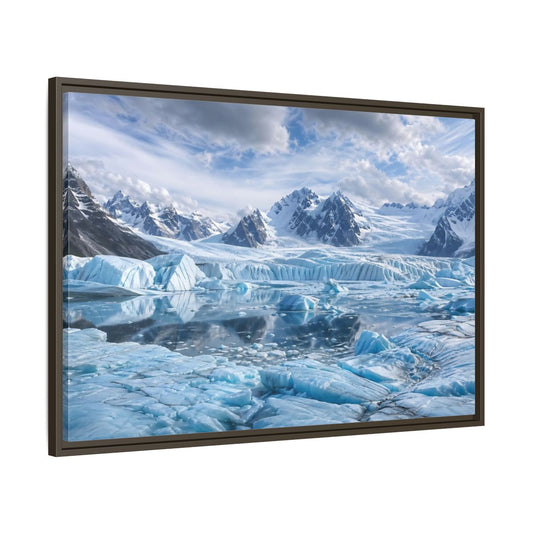 Main Mockup. Nature Glacier Blue Glacier shown as stretched canvas wall art