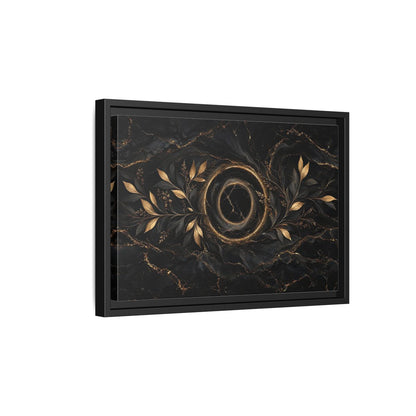 Side Mockup 6. Nature Golden Branches Black And Gold shown as stretched canvas wall art