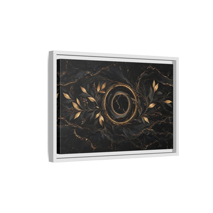 Side Mockup 4. Nature Golden Branches Black And Gold shown as stretched canvas wall art