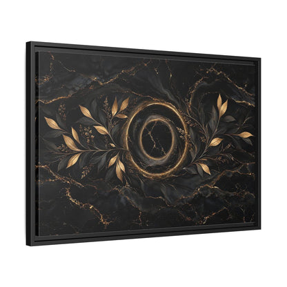 Side Mockup 14. Nature Golden Branches Black And Gold shown as stretched canvas wall art
