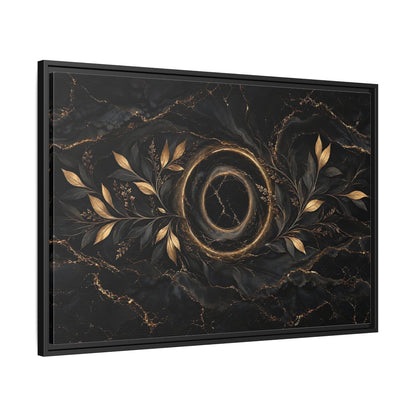Side Mockup 13. Nature Golden Branches Black And Gold shown as stretched canvas wall art