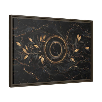Side Mockup 11. Nature Golden Branches Black And Gold shown as stretched canvas wall art