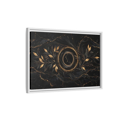 Side Mockup 1. Nature Golden Branches Black And Gold shown as stretched canvas wall art