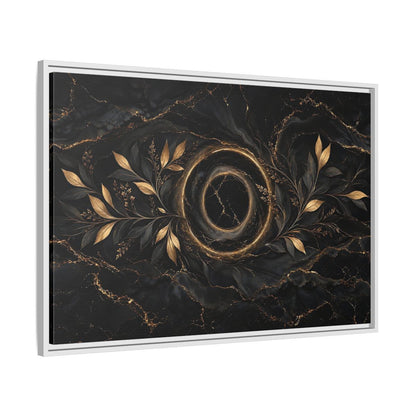 Side Mockup 9. Nature Golden Branches Black And Gold shown as stretched canvas wall art