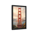 Side Mockup 6. Nature Golden Gate Orange And Blue shown as stretched canvas wall art