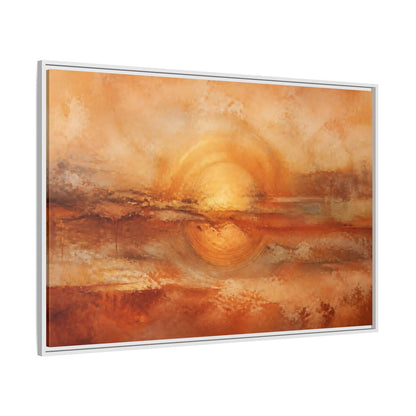 Side Mockup 7. Nature Golden Sun Golden Orange Abstract shown as stretched canvas wall art