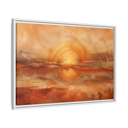 Side Mockup 10. Nature Golden Sun Golden Orange Abstract shown as stretched canvas wall art