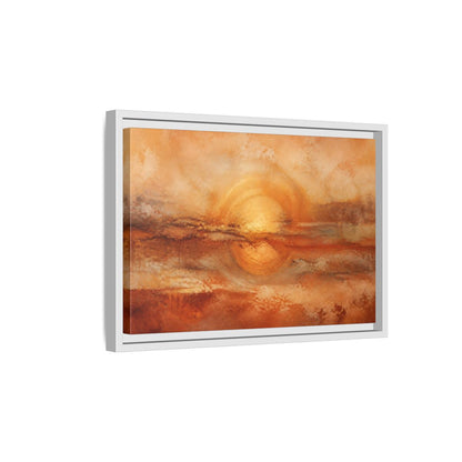 Side Mockup 4. Nature Golden Sun Golden Orange Abstract shown as stretched canvas wall art