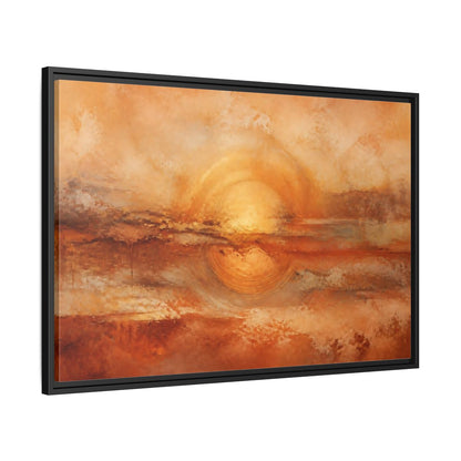 Side Mockup 13. Nature Golden Sun Golden Orange Abstract shown as stretched canvas wall art