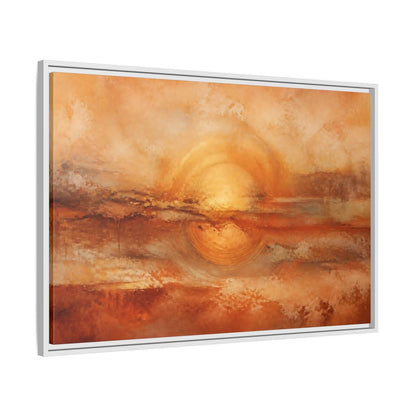 Side Mockup 9. Nature Golden Sun Golden Orange Abstract shown as stretched canvas wall art