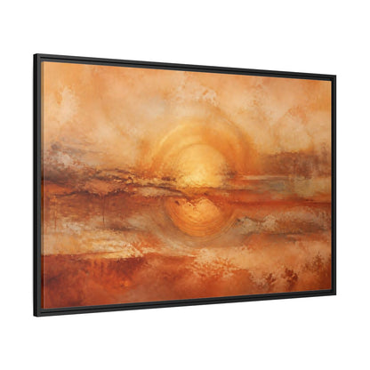 Side Mockup 12. Nature Golden Sun Golden Orange Abstract shown as stretched canvas wall art
