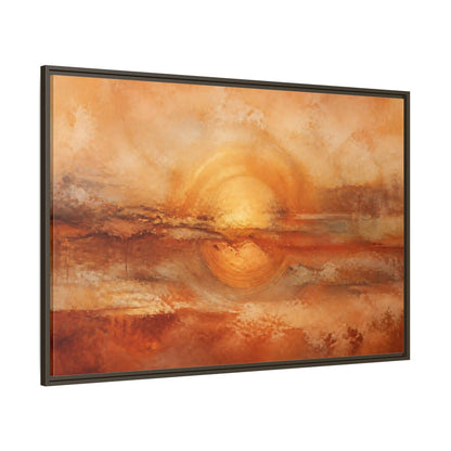Side Mockup 8. Nature Golden Sun Golden Orange Abstract shown as stretched canvas wall art