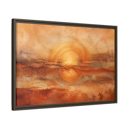 Side Mockup 11. Nature Golden Sun Golden Orange Abstract shown as stretched canvas wall art